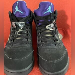 Nike Retro 5 Black and Grape Sneakers preowned.